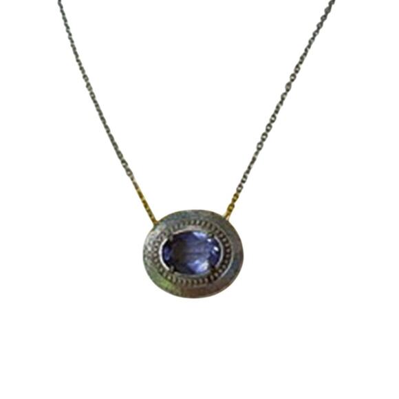 Brighton Your True Colors Grateful Silver Necklace Oval Purple Crystal Pendant - Picture 2 of 9